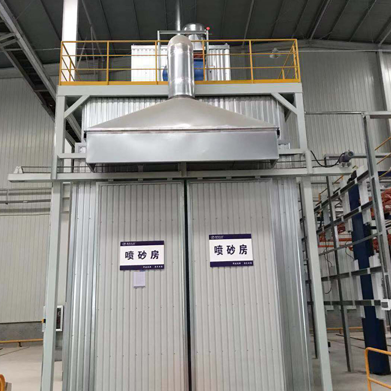 Schuurkamer en automatische straalmachine